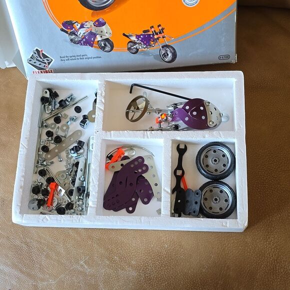 Erector Motorcycle Building Set #84 4700 – Builds 3 Models – Used, Incomplete - Picture 5 of 11